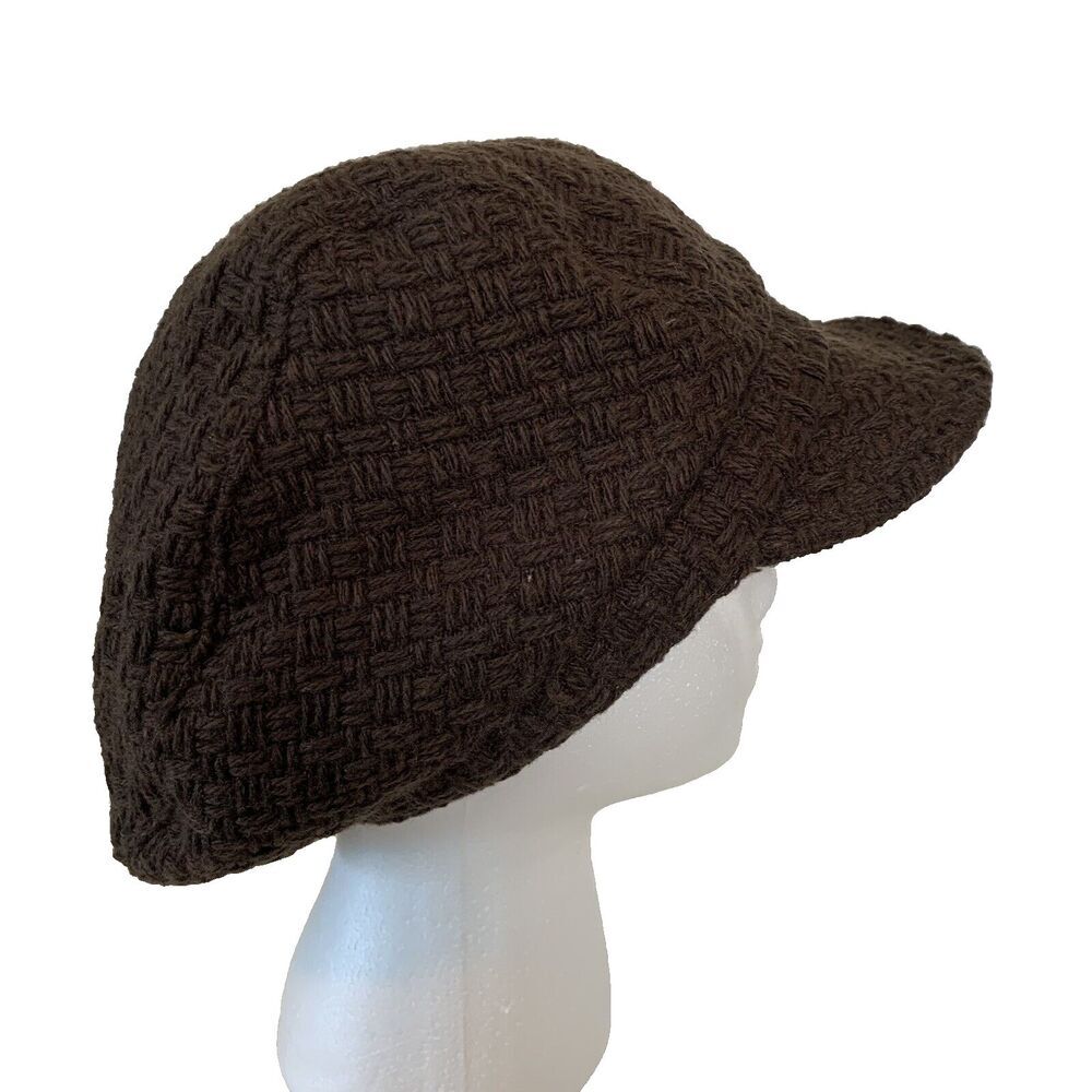 Lauren Conrad for Mark. Newsboy Cap Dark Brown Polyester/Wool Blend VTG 90s
